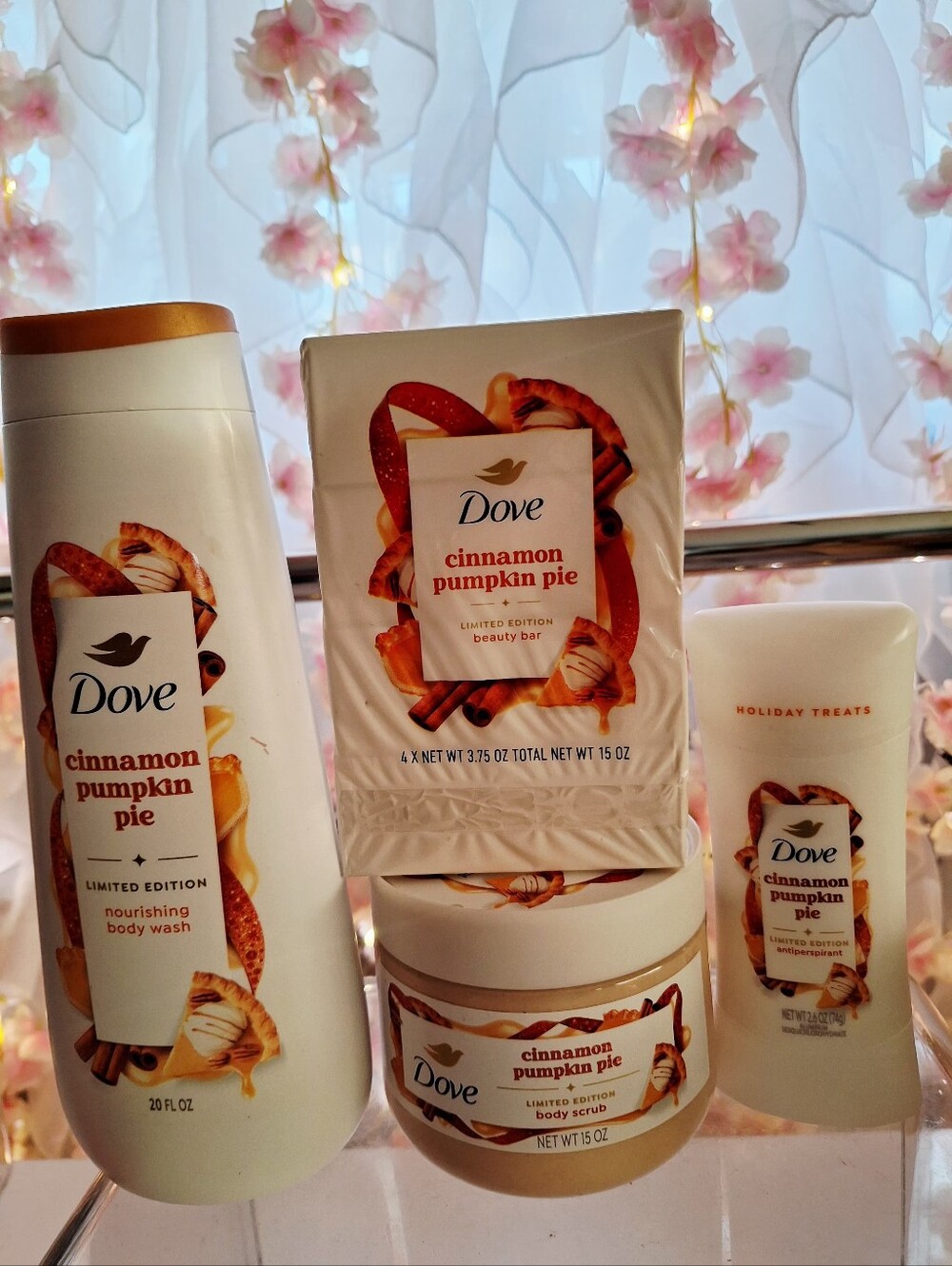 Dove Cinnamon Pumpkin Pie Body Care Set - White & Brown Accents